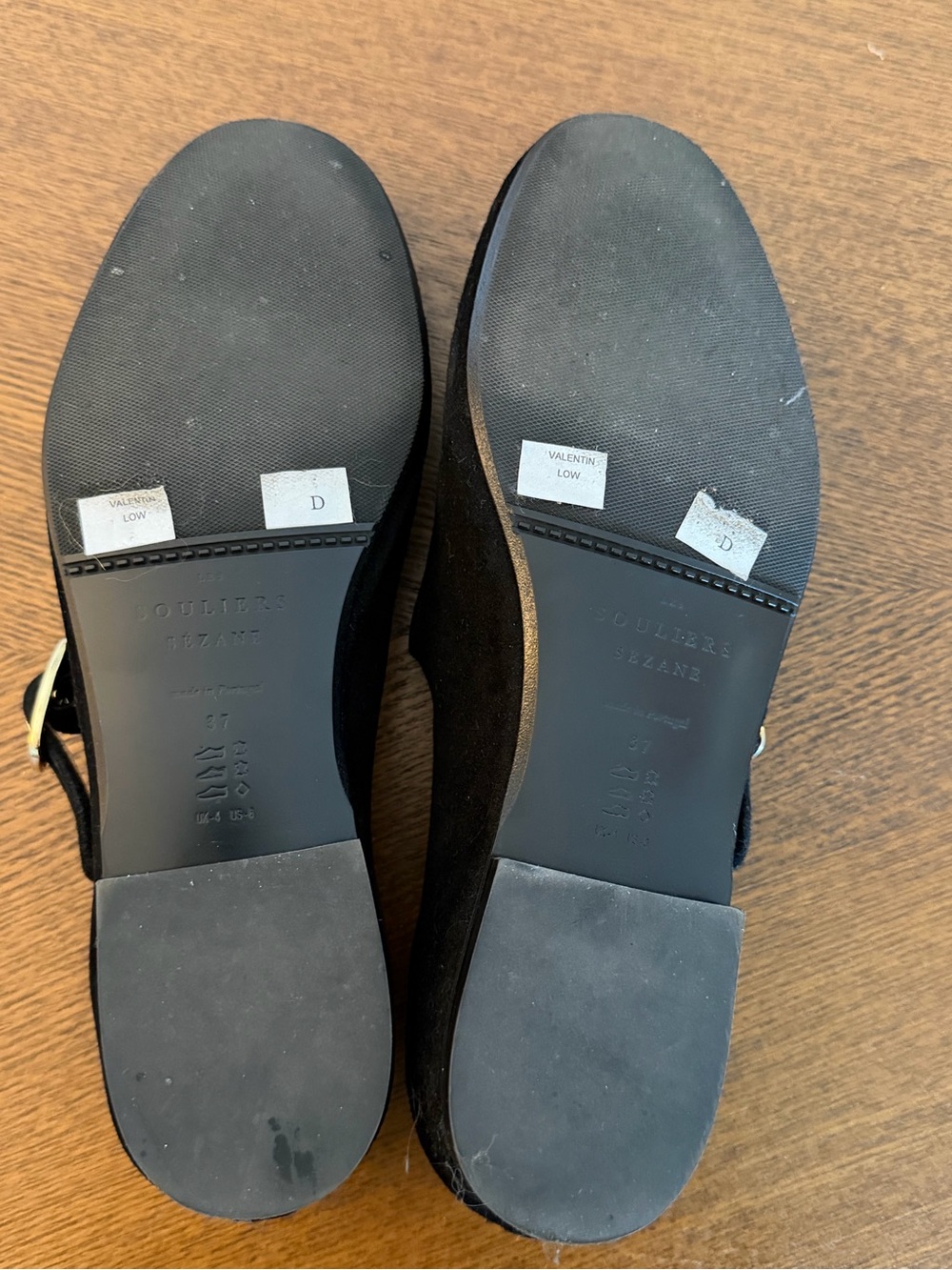 Sezane Black Mary Jane Flats with Gold Buckle - Picture 13 of 14
